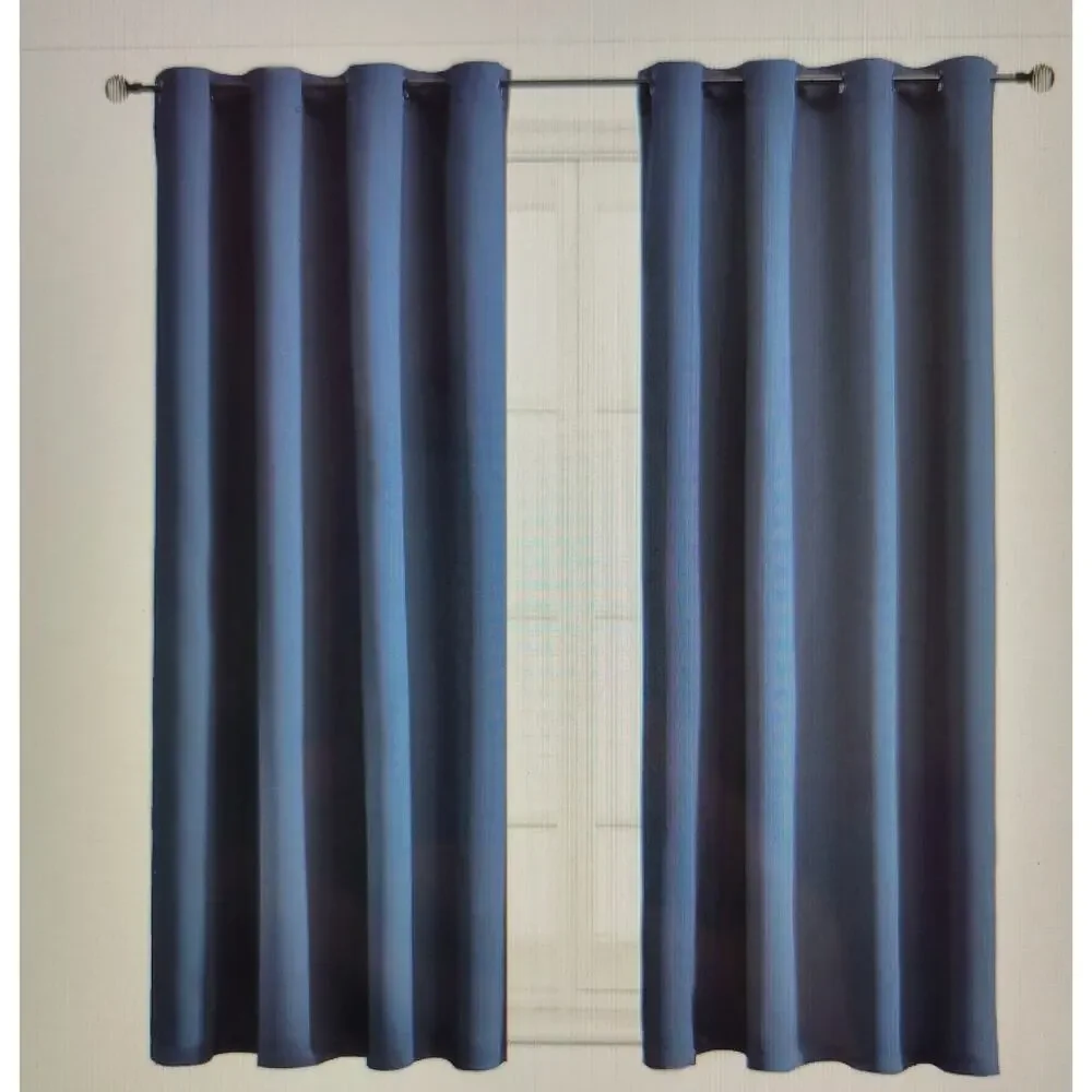 Blackout Curtains Room Darkening Thermal Insulted Navy 52 x 54 inch 2 Panels